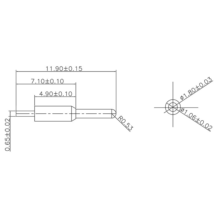 pogopin彈簧針 pcb板接觸頂針 電池充電探針 定位針測(cè)試探針YX018